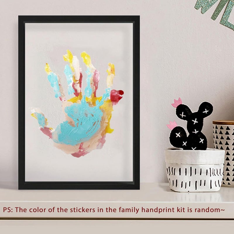 XQC Family Handprint Kit - DIY Craft Keepsake Frame with Clear Boards, Unique Gift for New Families & Pets (Black) - Image 2